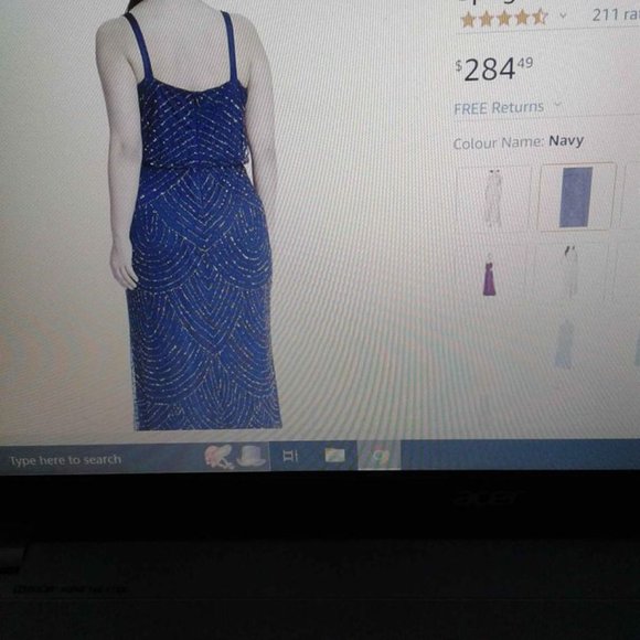 Adrianna Papell size 18 dark blue event dress. Wedding, prom, special occasion - Picture 5 of 6